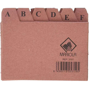 Mariola Indice A-Z Nº1 para Fichero - Medidas 95x65mm - Color Marron