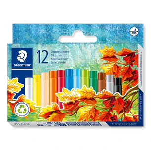 Staedtler Noris 241 Pack de 12 Ceras Blandas - Diametro 8mm - Resistencia a la Rotura - Colores Surtidos