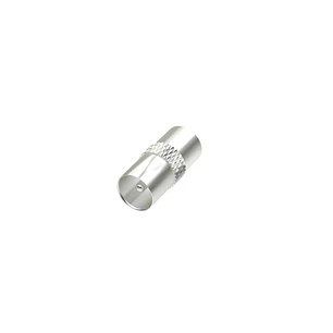 Hama Essential Adaptador de Antena - Doble Coaxial Macho - Color Plata