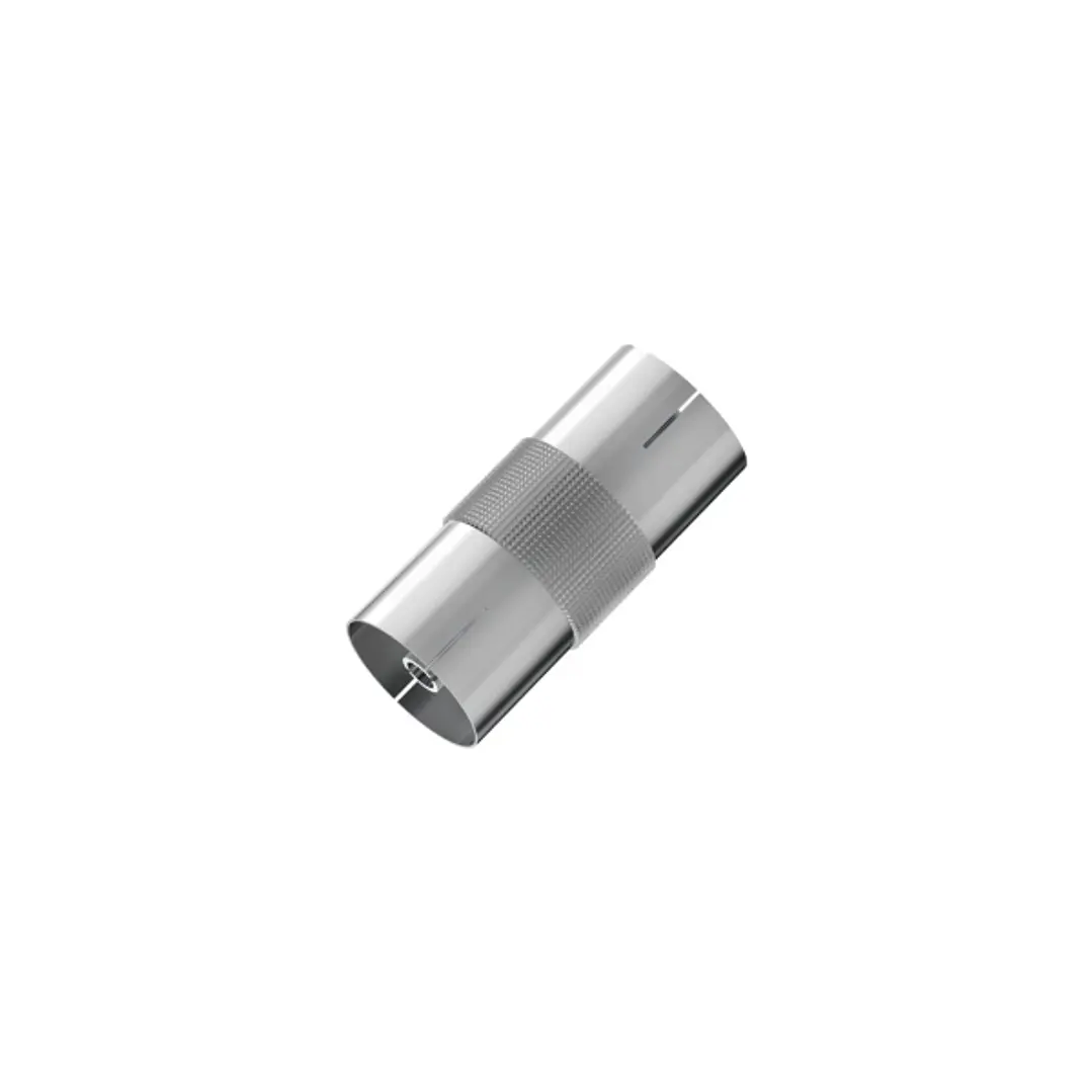 Hama Essential Adaptador de Antena - Doble Coaxial Macho - Color Plata 1