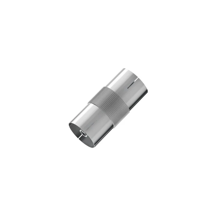 Hama Essential Adaptador de Antena - Doble Coaxial Macho - Color Plata 1