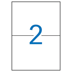 Apli Pack de 30 Etiquetas Rectangulares 105x148mm - 15 Hojas por 2 Etiquetas - Adhesivo Permanente - Cantos Rectos - Color Blanco