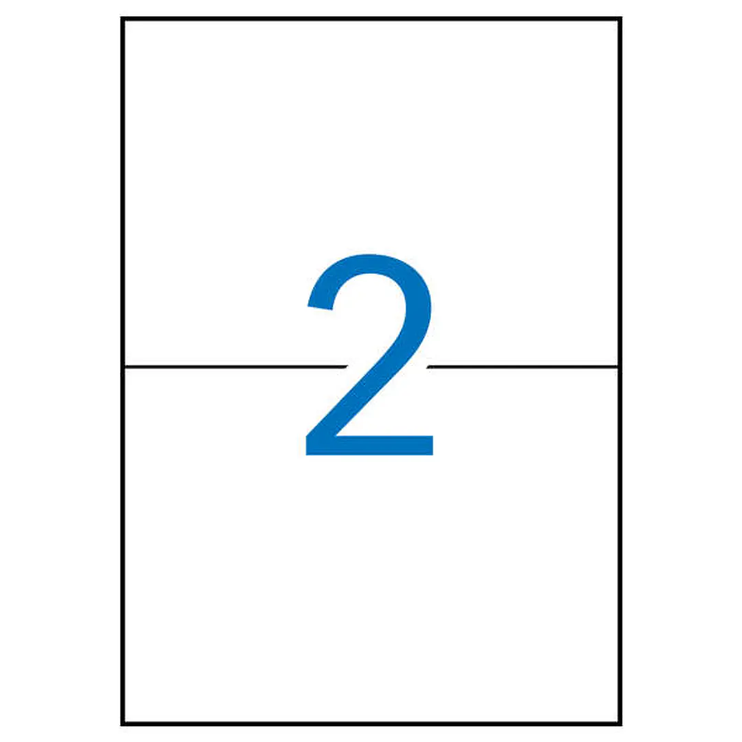 Apli Pack de 30 Etiquetas Rectangulares 105x148mm - 15 Hojas por 2 Etiquetas - Adhesivo Permanente - Cantos Rectos - Color Blanco 1