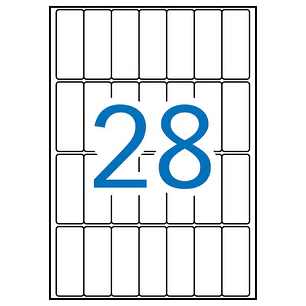 Apli Pack de 420 Etiquetas Rectangulares 20x50mm - 15 Hojas A5 por 28 Etiquetas - Adhesivo Permanente - Cantos Romos - Color Blanco