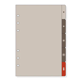 Finocam R463 Separadores Laterales para Agendas Open - 5 Solapas - Formato 400 - 100x2x152mm - PVC - Color Marron