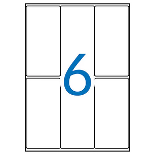 Apli Etiquetas A5 Blancas 49.0 x 100.0mm 15 Hojas