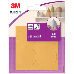 3M Pack de 4 Almohadillas Adhesivas Antideslizamiento - 33mm de Diametro - Color Transparente