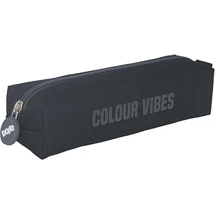 Dohe Colour Vibes Portatodo Cuadrado - Cierre con Cremallera y Tirador de Goma - Color Negro