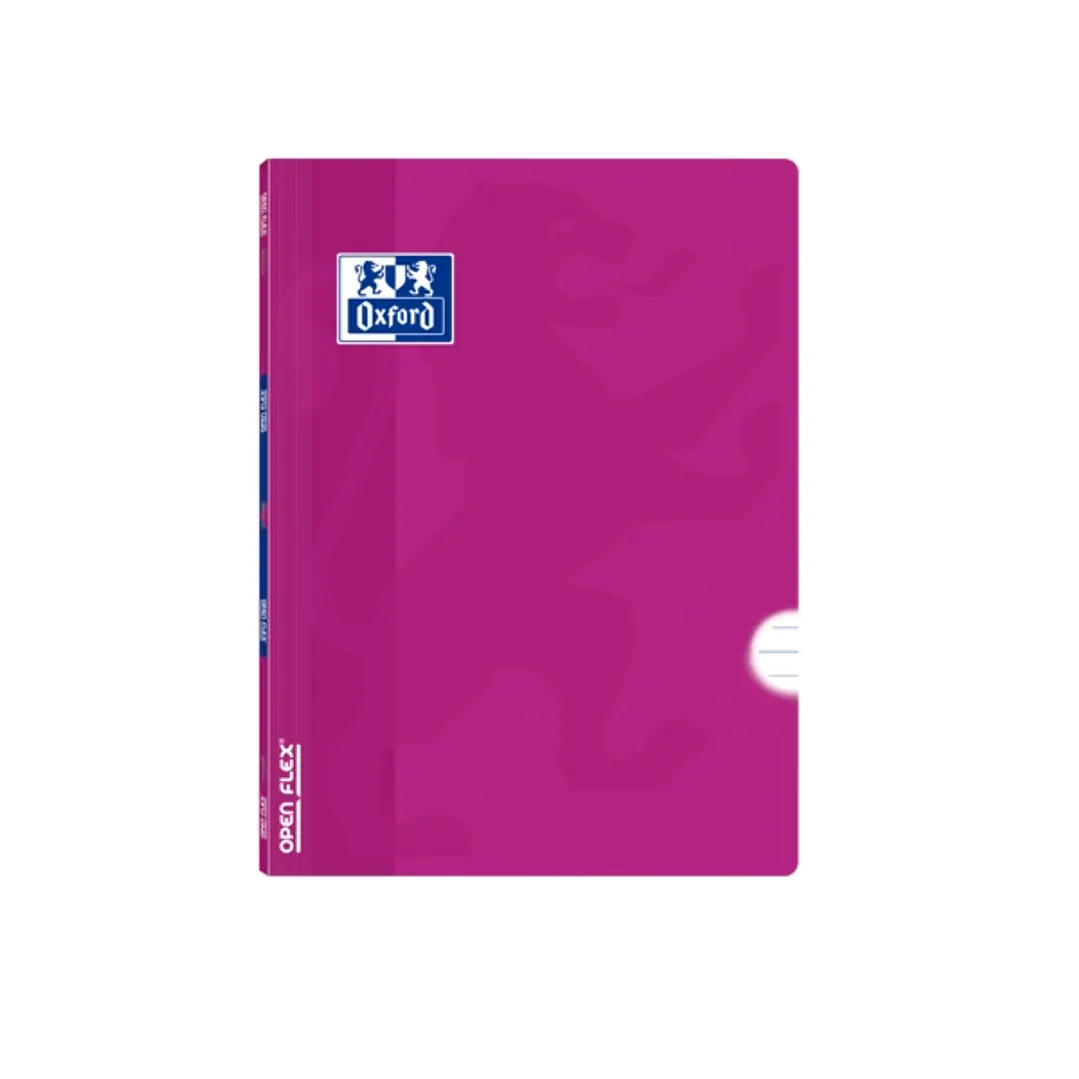 Oxford School Classic Openflex Libreta Grapada A5+ 48 Hojas 1 Linea con Margen - Tapa de Plastico Translucido - Ideal para Estudiantes - Color Lila 1