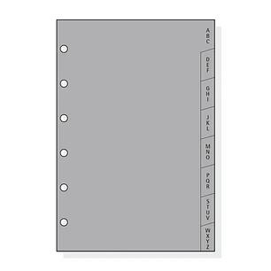 Finocam C364 Indice Alfabetico para Agendas Classic - 8 Solapas - Formato 603 - 89x127x3mm - PVC - Color Gris
