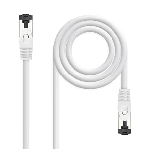 Nanocable Cable Red Latiguillo Cat.8.1 2Ghz LSZH SSTP AWG26 - Longitud 1m - Color Blanco