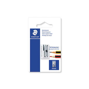 Staedtler 510 10 Sacapuntas Metalico con Cuchilla de Metal - Angulo de Afilado de 23° - 1 Agujero