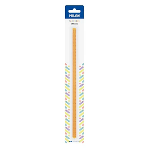 Milan New Look Regla Triangular de 30cm - Plastico Rigido - Transparente - Color Naranja