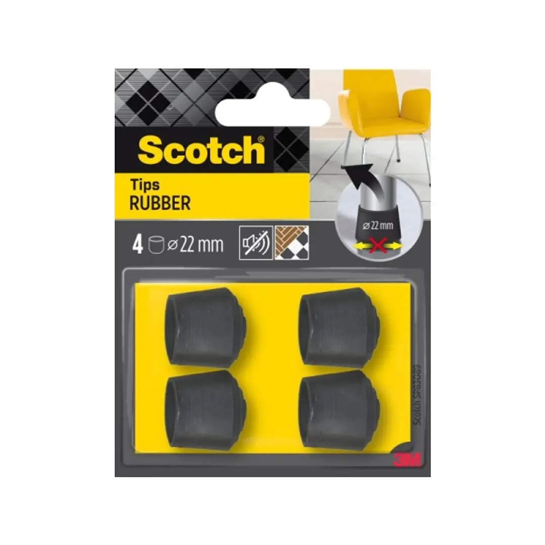 Scotch Pack de 4 Conteras de Goma - Diametro de 22mm - Color Blanco 1