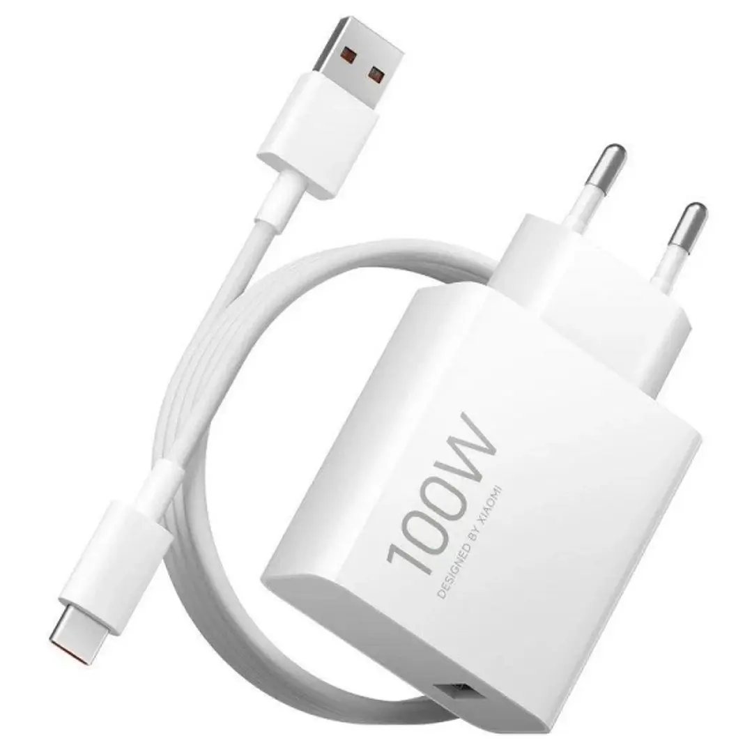 Xiaomi 100W Cargador GAN de Pared para Smartphone USB-A 100W + Cable - Identificacion Inteligente de Dispositivos - Color Blanco 1
