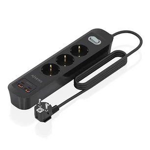 Aisens Regleta 3 tomas interruptor PD 2xUSBC 2xUSB