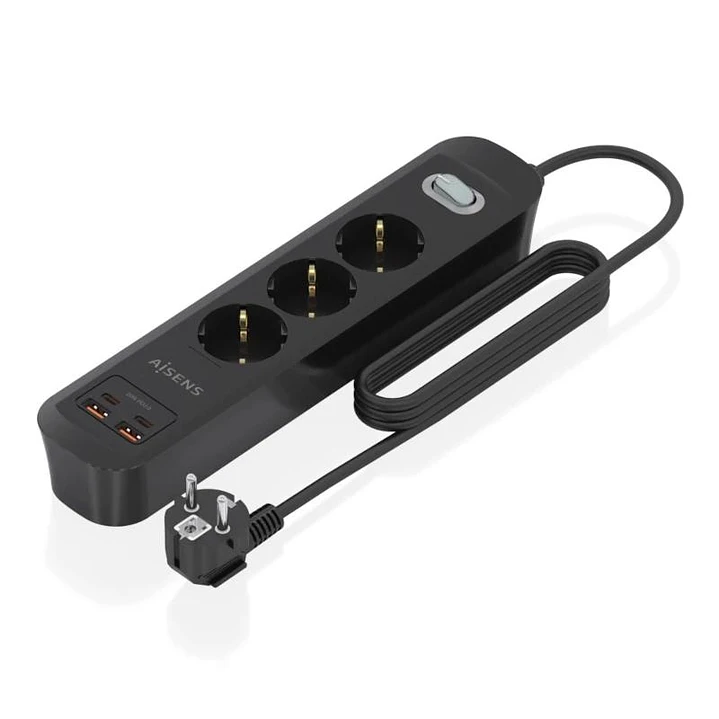 Aisens Regleta 3 tomas interruptor PD 2xUSBC 2xUSB 1