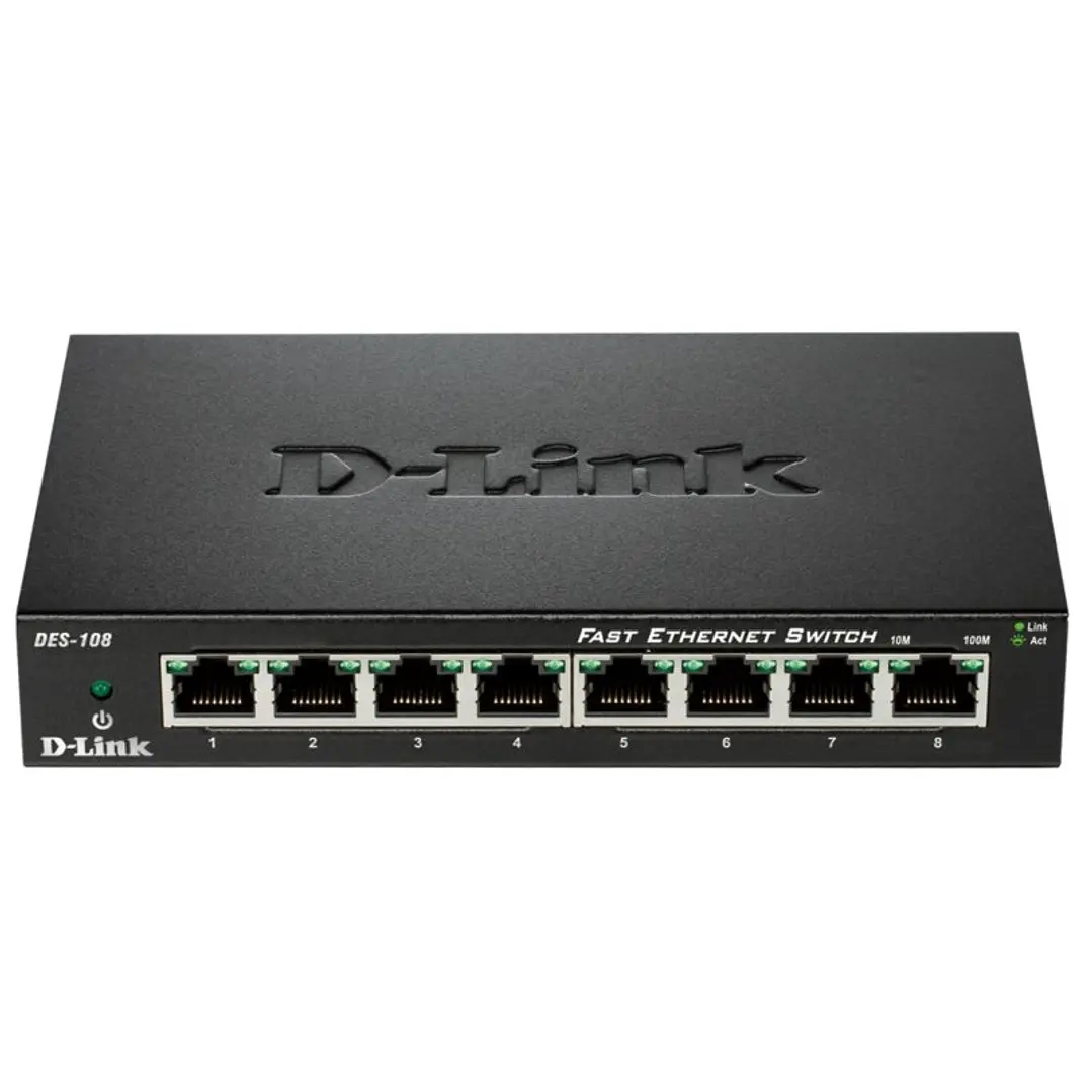 D-Link DES-108 Switch 8x10/100Mbps Metal 1