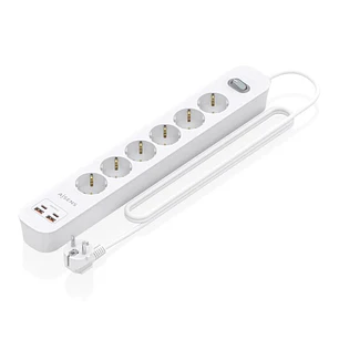 Aisens Regleta 6 tomas interruptor PD 2xUSBC 2xUSB