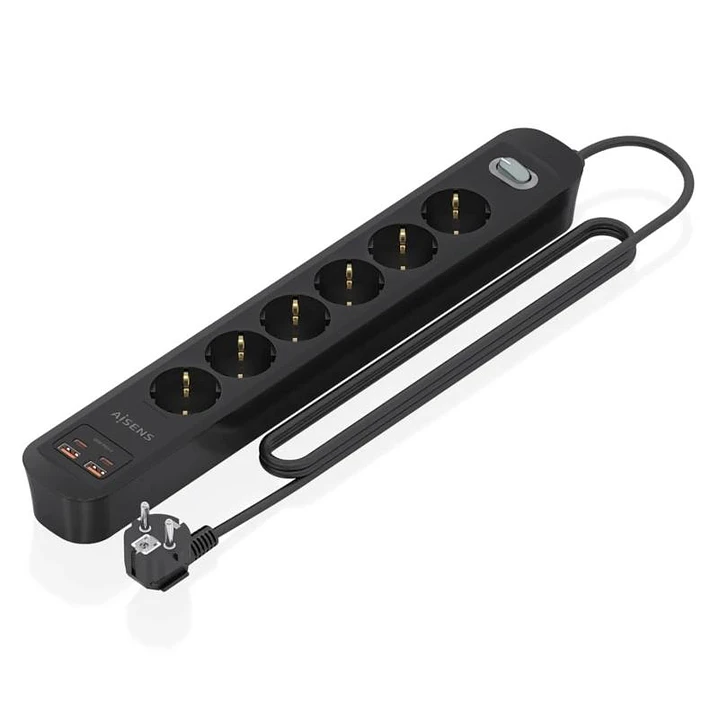 Aisens Regleta 6 tomas interruptor PD 2xUSBC 2xUSB 1