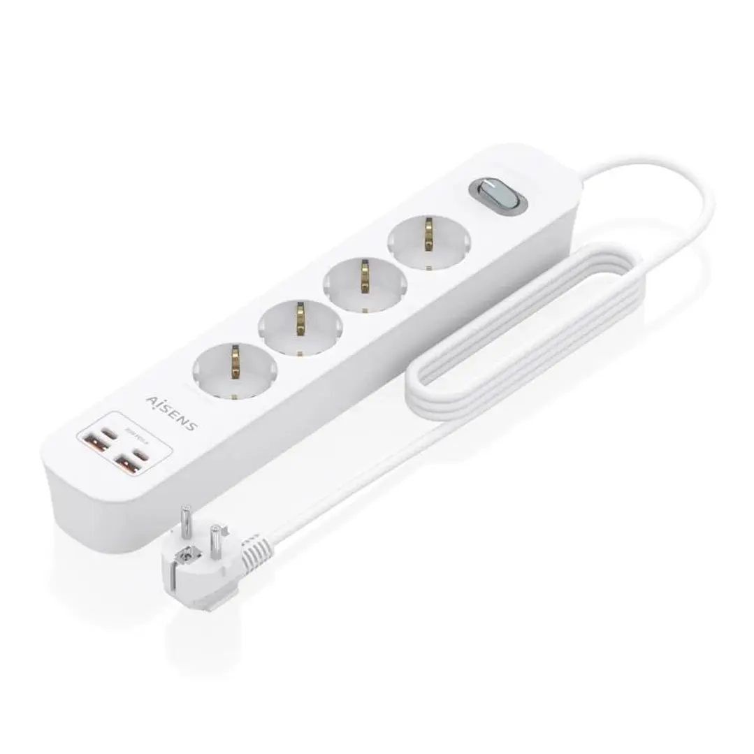 Aisens Regleta 4 tomas interruptor PD 2xUSBC 2xUSB 1