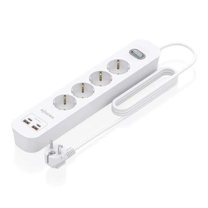 Aisens Regleta 4 tomas interruptor PD 2xUSBC 2xUSB 1