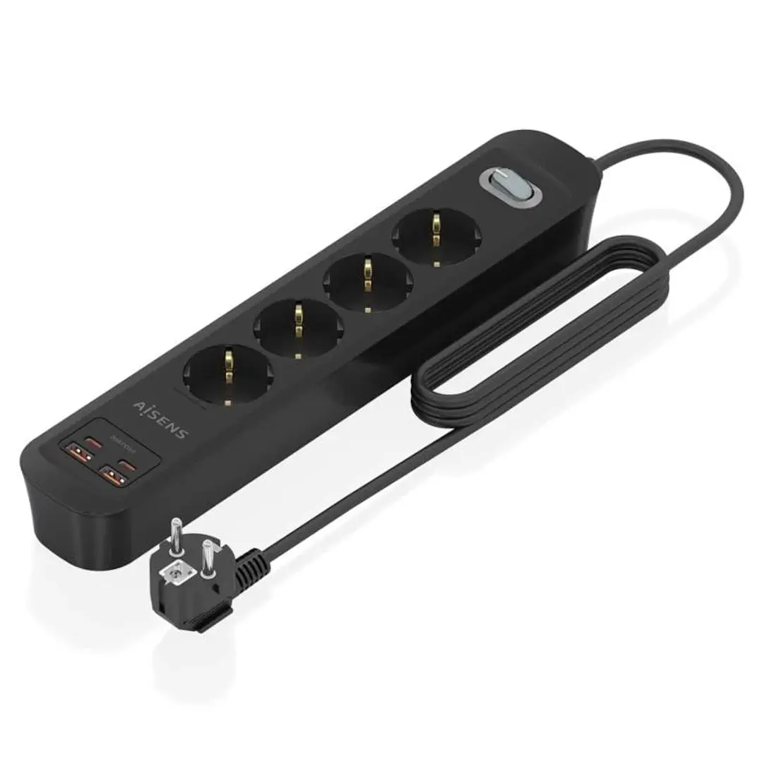 Aisens Regleta 4 tomas interruptor PD 2xUSBC 2xUSB 1