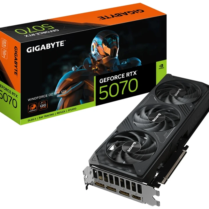 Gigabyte GeForce RTX 5070 Tarjeta Grafica WINDFORCE OC 12GB GDDR7 - 3x DP, HDMI 1