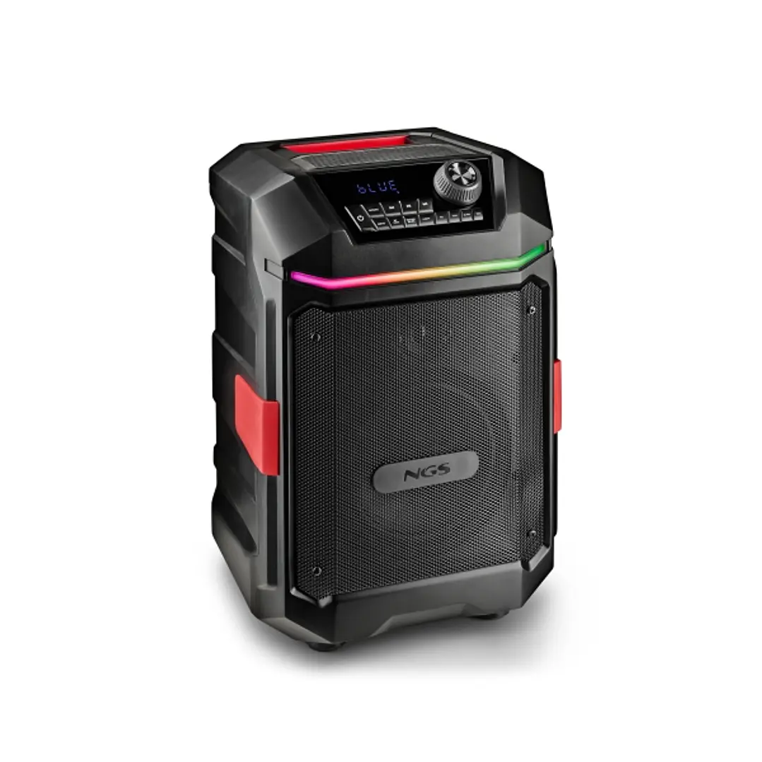NGS Wild Bash Compact Altavoz Premium 200W - Bluetooth 5.4 - USB y AUX - Iluminacion LED - IPX6 - Color Negro 1