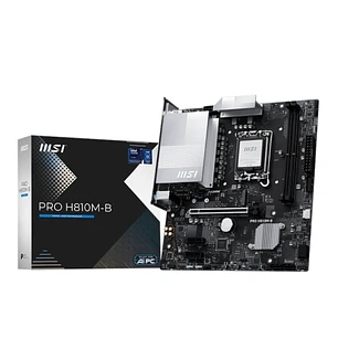 MSI PRO H810M-B Placa Base Intel 1851 2x DDR5, M2, 4x Sata III, PCIe, 5.0, USB 2.0, 5G, RJ-45, HDMI, DisplayPort, MicroATX