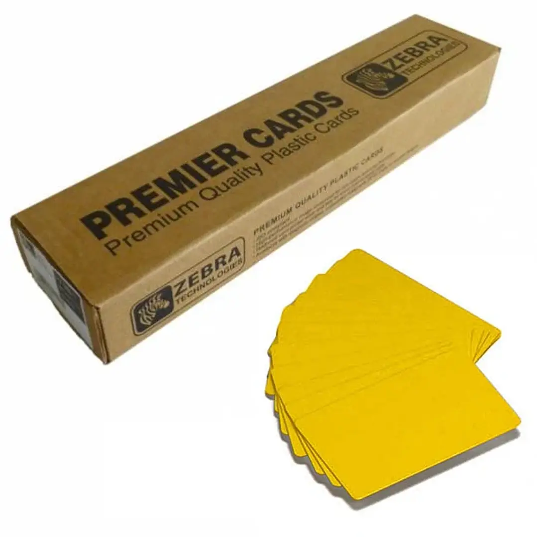 Zebra Pack de 500 Tarjetas de PVC Originales Imprimibles Amarillas 30mil - 104523-131 1