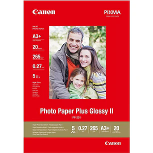 Canon PP-201 Papel Fotografico Plus Glossy II A3+ 32.9x42.3cm Brillo 265gr 20 Hojas