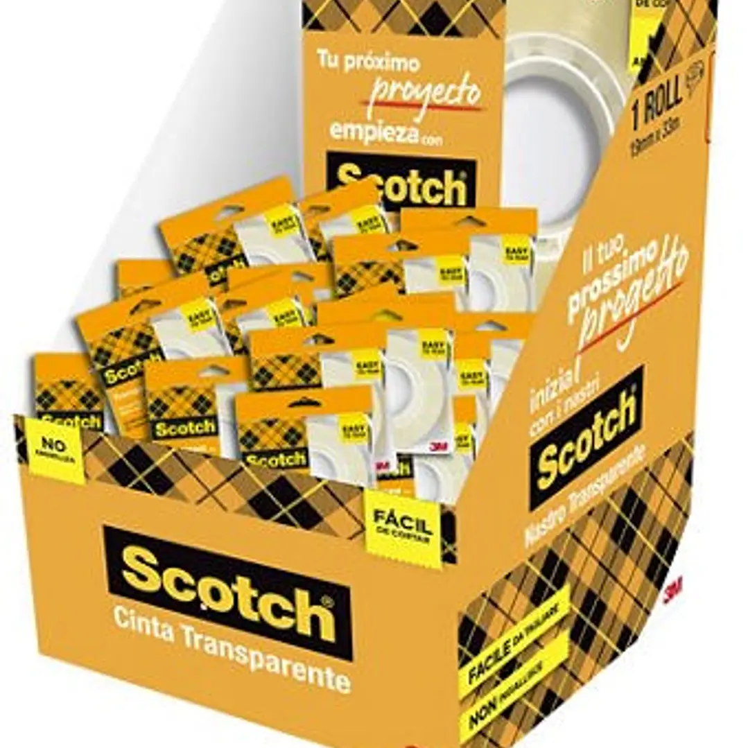 Scotch 508 Cinta Adhesiva 19mm x 33m - Facil de Cortar - Transparente 1