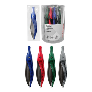 ErichKrause Classic Compas Escolar - Cuerpo de Plastico - Estuche de PVC - 122mm de Longitud - Radio Maximo de 150mm - Colores Surtidos