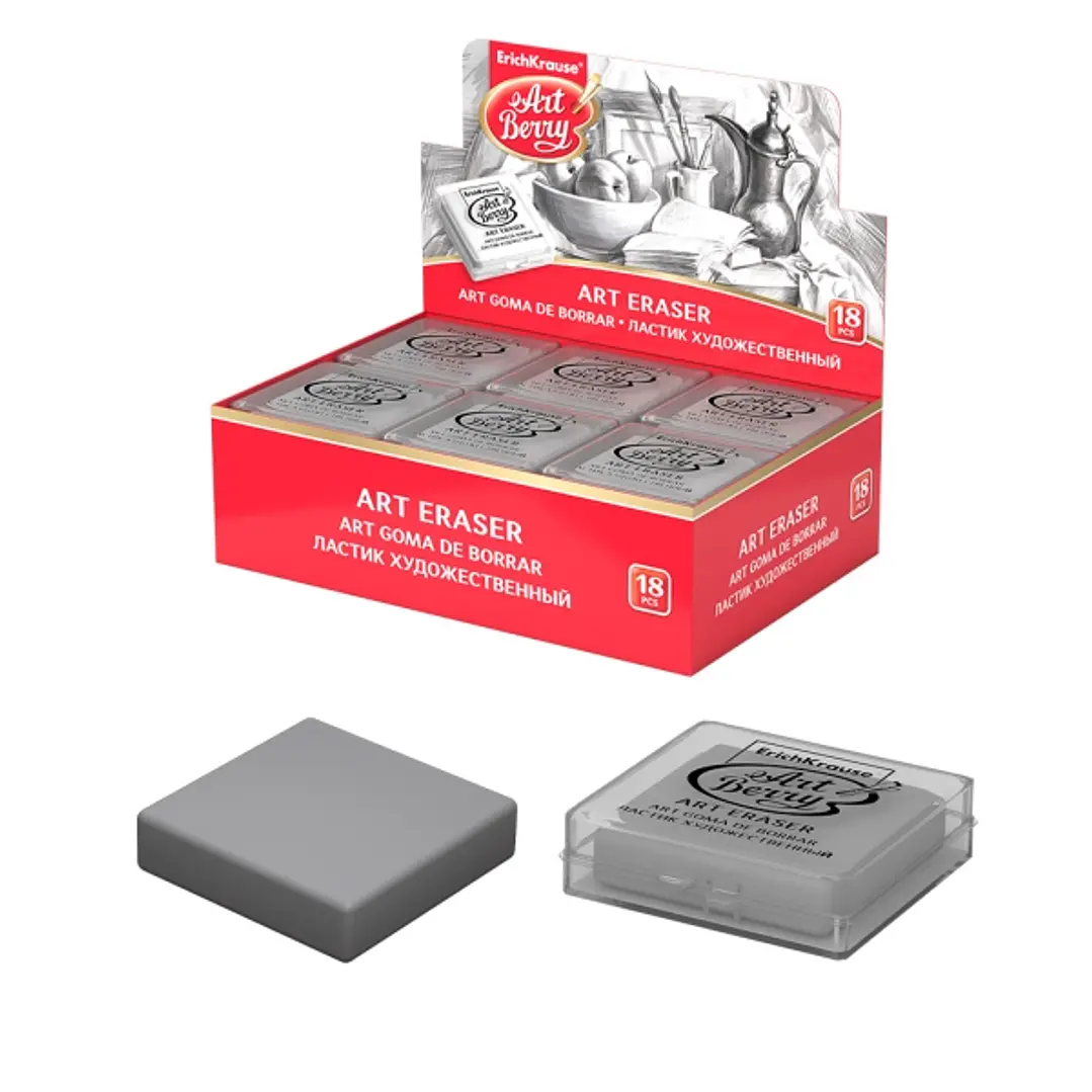 ErichKrause ArtBerry Expositor con 18 Gomas de Borrar - Estructura Maleable - Presentada en Caja de Plastico - Color Gris 1