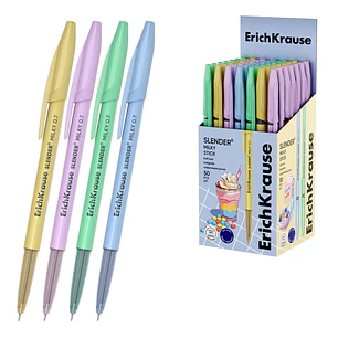 ErichKrause Stick Cheat Milky Boligrafo con Capuchon - Modelos Surtidos - Trazo 0.26mm - Tinta de Baja Viscosidad - Tapa Ventilada - Color Azul