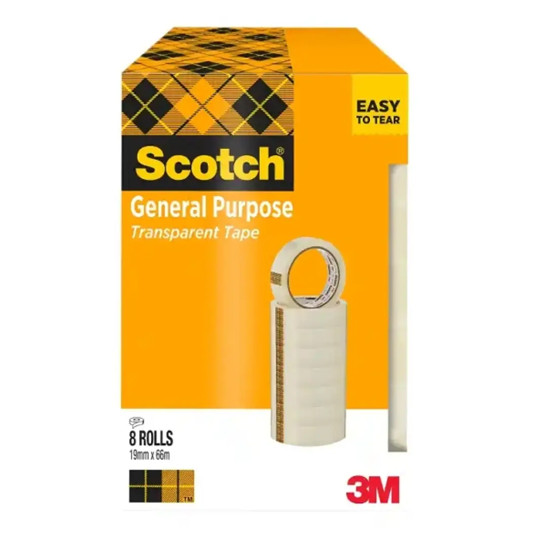 Scotch 508 Pack de 8 Cintas Adhesivas 19mm x 66m - Transparente 1