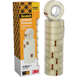 Scotch 508 Pack de 10 Cintas Adhesivas 15mm x 10m - Transparente