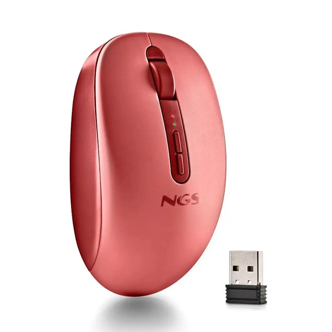 NGS Ratón Inalámbrico 2.4GHZ Dual BT FOGDUAL RED 2