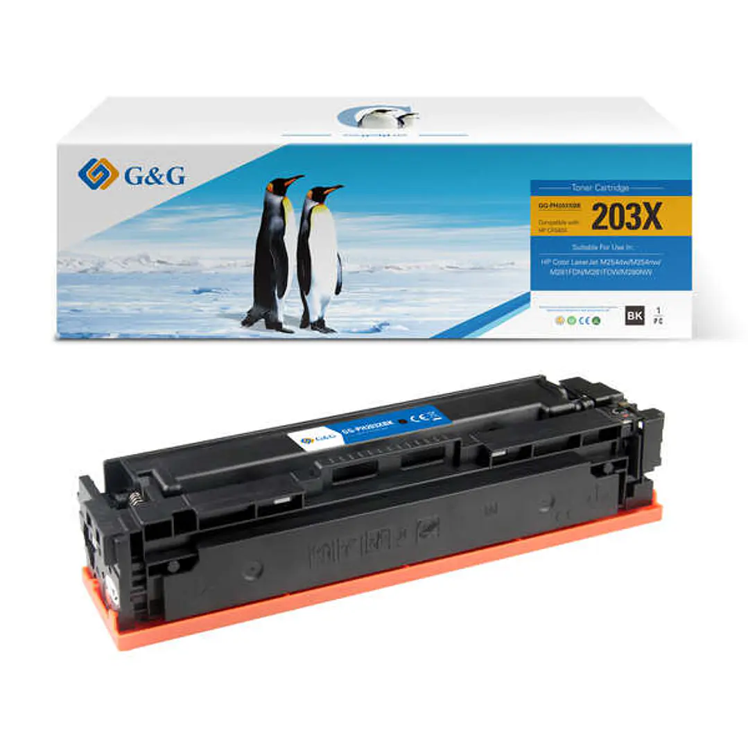 G&G HP CF540X/CF540A/CF400X/CF400A Negro Cartucho de Toner Generico - Reemplaza 203X/203A/201X/201A 1