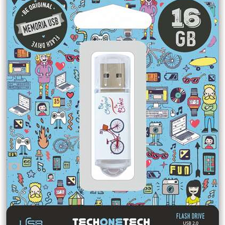 TechOneTech Be Bike Memoria USB 2.0 16GB (Pendrive) 1