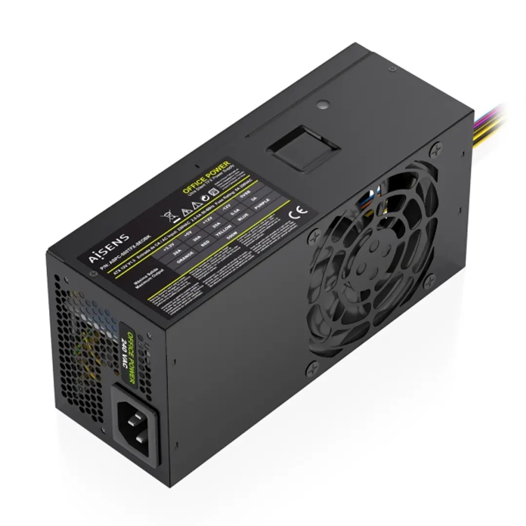 Aisens ASPC-500TFX-SEOBK Fuente de Alimentacion 500W TFX - Ventilador 80mm - OEM - Color Negro 1