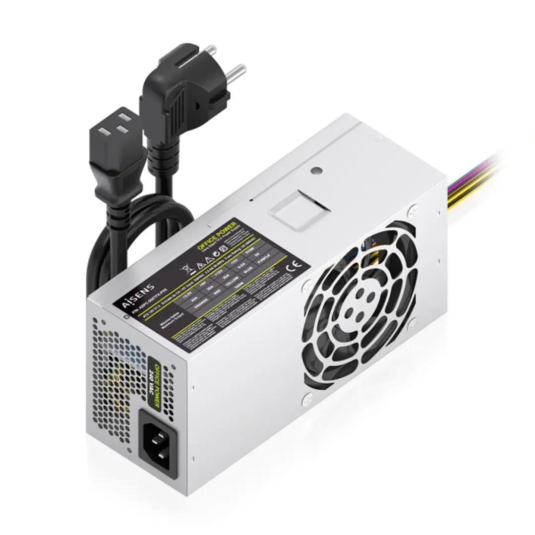 Aisens ASPC-500TFX-PSE Fuente de Alimentacion 500W TFX - Ventilador 80mm - OEM - Cable de Alimentacion Incluido - Color Plata 1