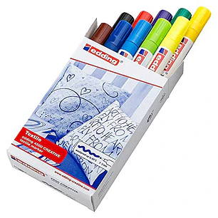 Edding 4500 Pack de 10 Rotuladores Permanentes para Textil - Punta Redonda - Trazo 2-3mm - Olor Neutro - Secado Rapido - Colores Surtidos