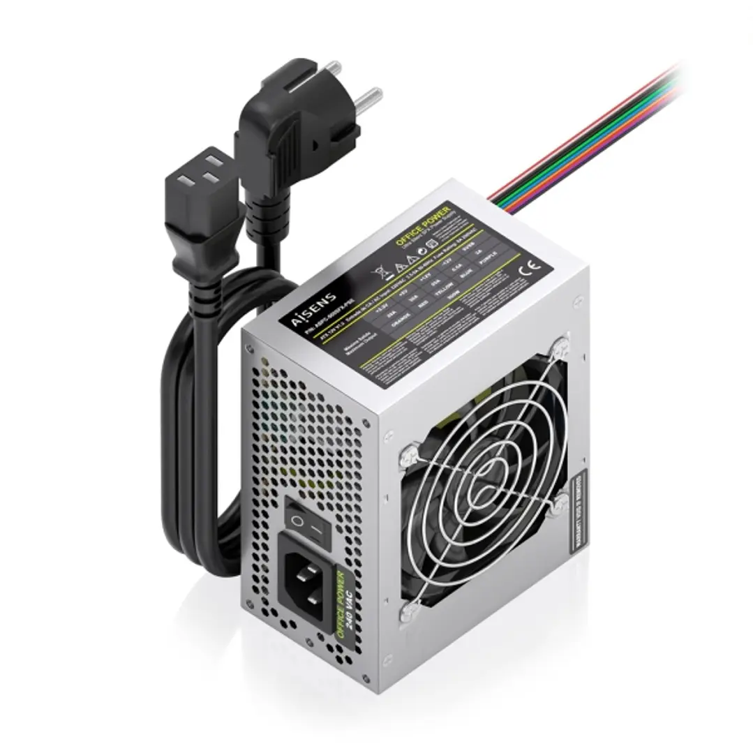 Aisens ASPC-500SFX-PSE Fuente de Alimentacion 500W SFX - Ventilador 80mm - OEM - Cable de Alimentacion Incluido - Color Plata 1
