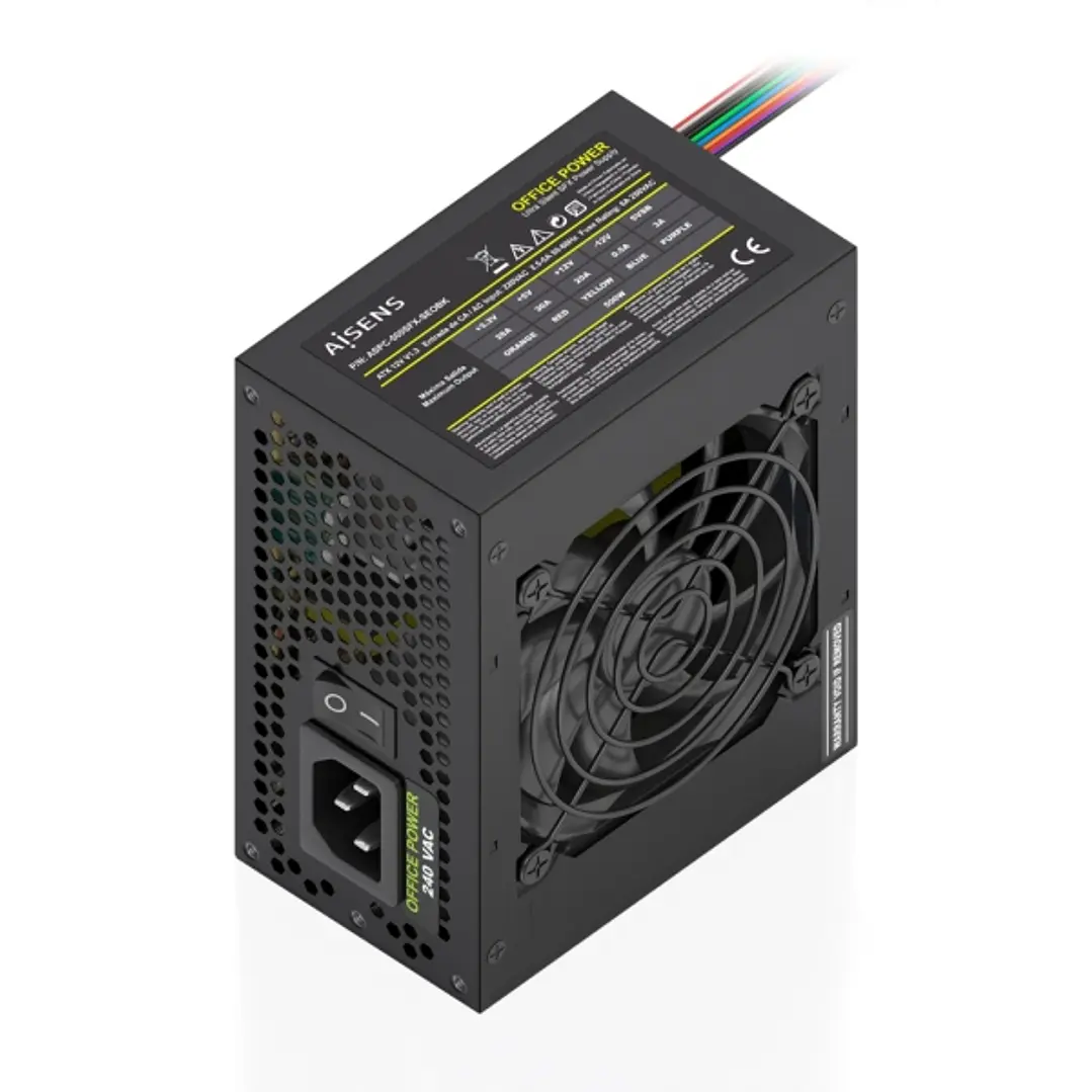 Aisens ASPC-500SFX-SEOBK Fuente de Alimentacion 500W SFX - Ventilador 80mm - OEM - Color Negro 1