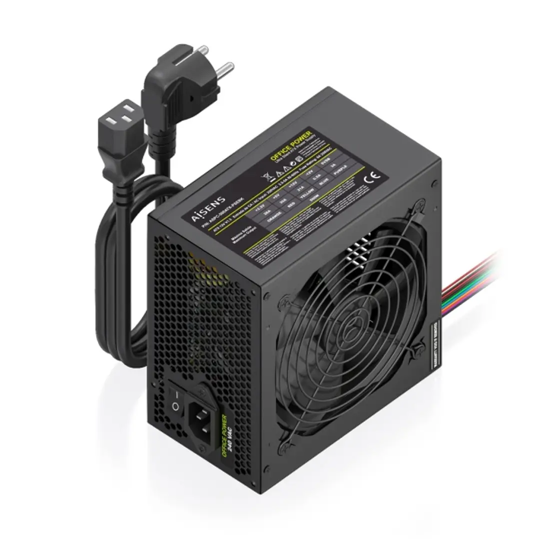 Aisens ASPC-500ATX-PSEBK Fuente de Alimentacion 500W ATX - Ventilador 120mm - OEM - Cable de Alimentacion Incluido - Color Negro 1