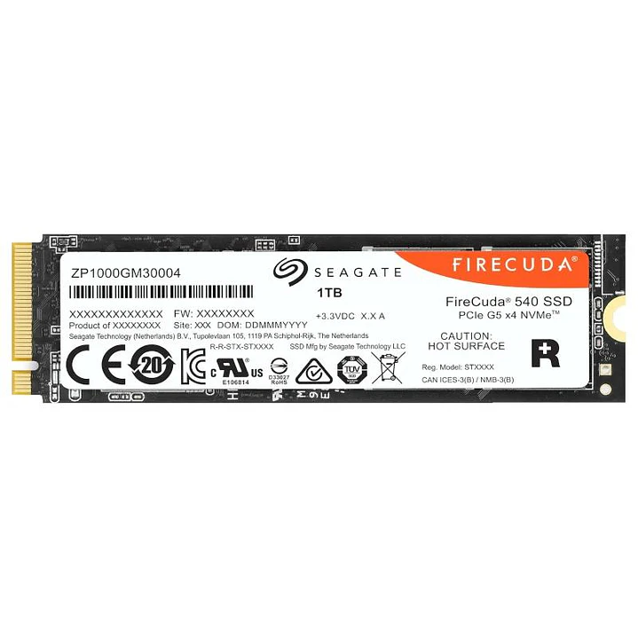 Seagate FireCuda 540 SSD 2TB M.2 PCIe Gen4 x4 4