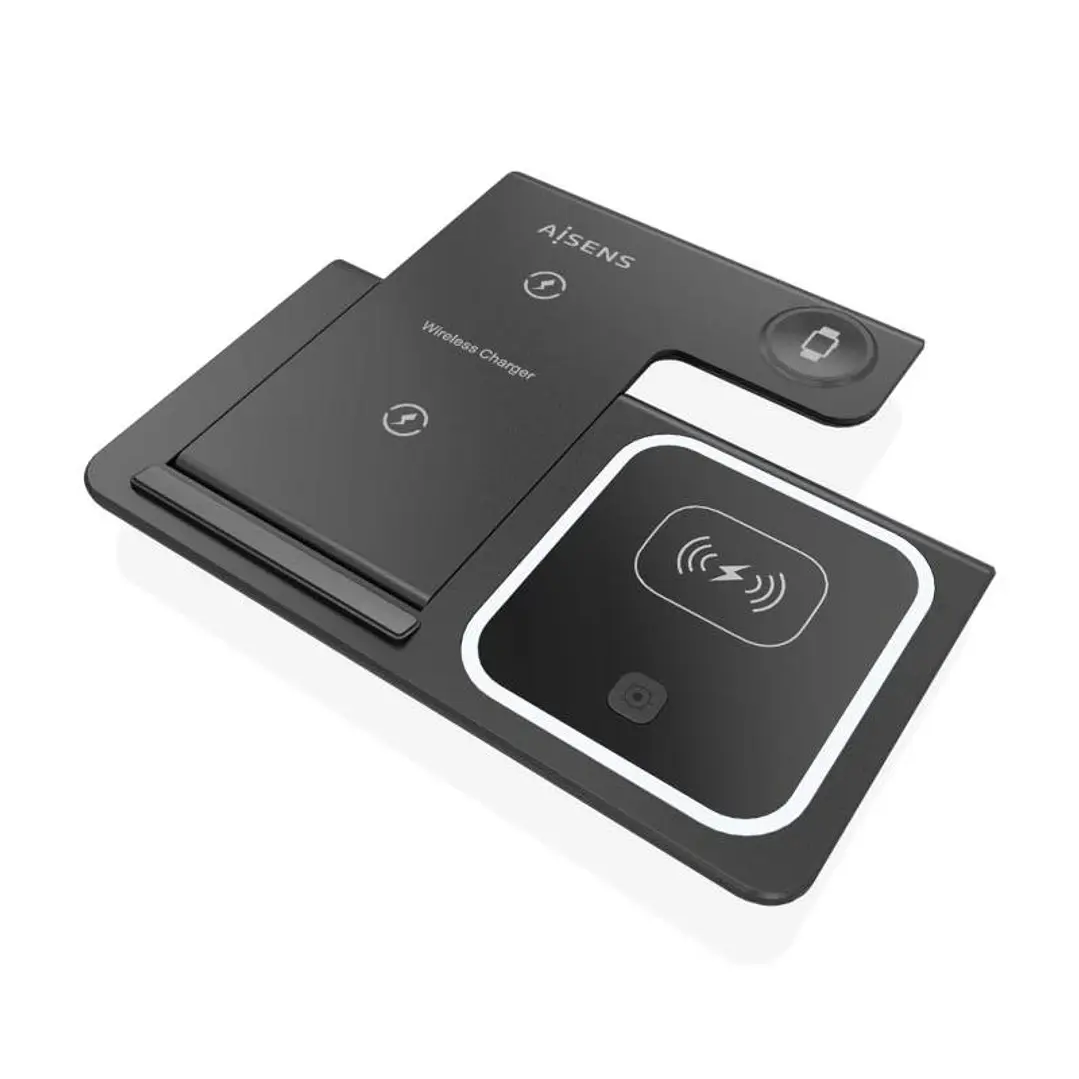 AISENS Cargador inalambrico USB-C 3 EN1 15w NEGRO 2