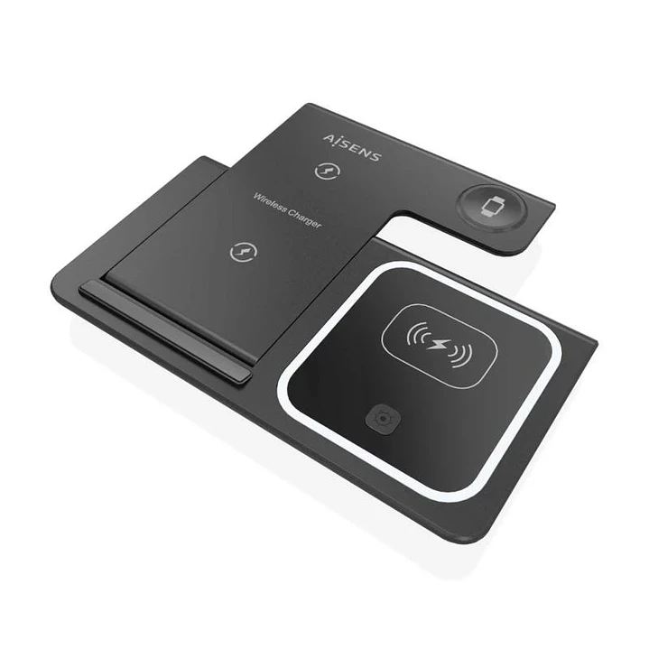 AISENS Cargador inalambrico USB-C 3 EN1 15w NEGRO 2